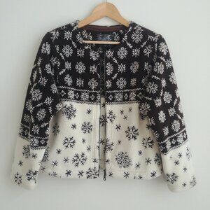 Vintage made in Canada Tsunami fleece jacket chocolate brown snowflake S